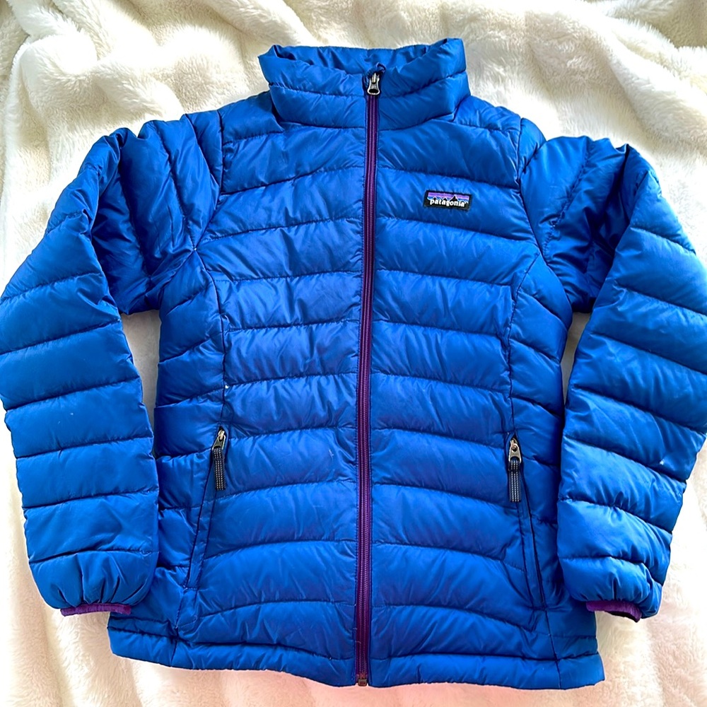 Patagonia girls, size 12 puffer jacket blue -  great condition!
